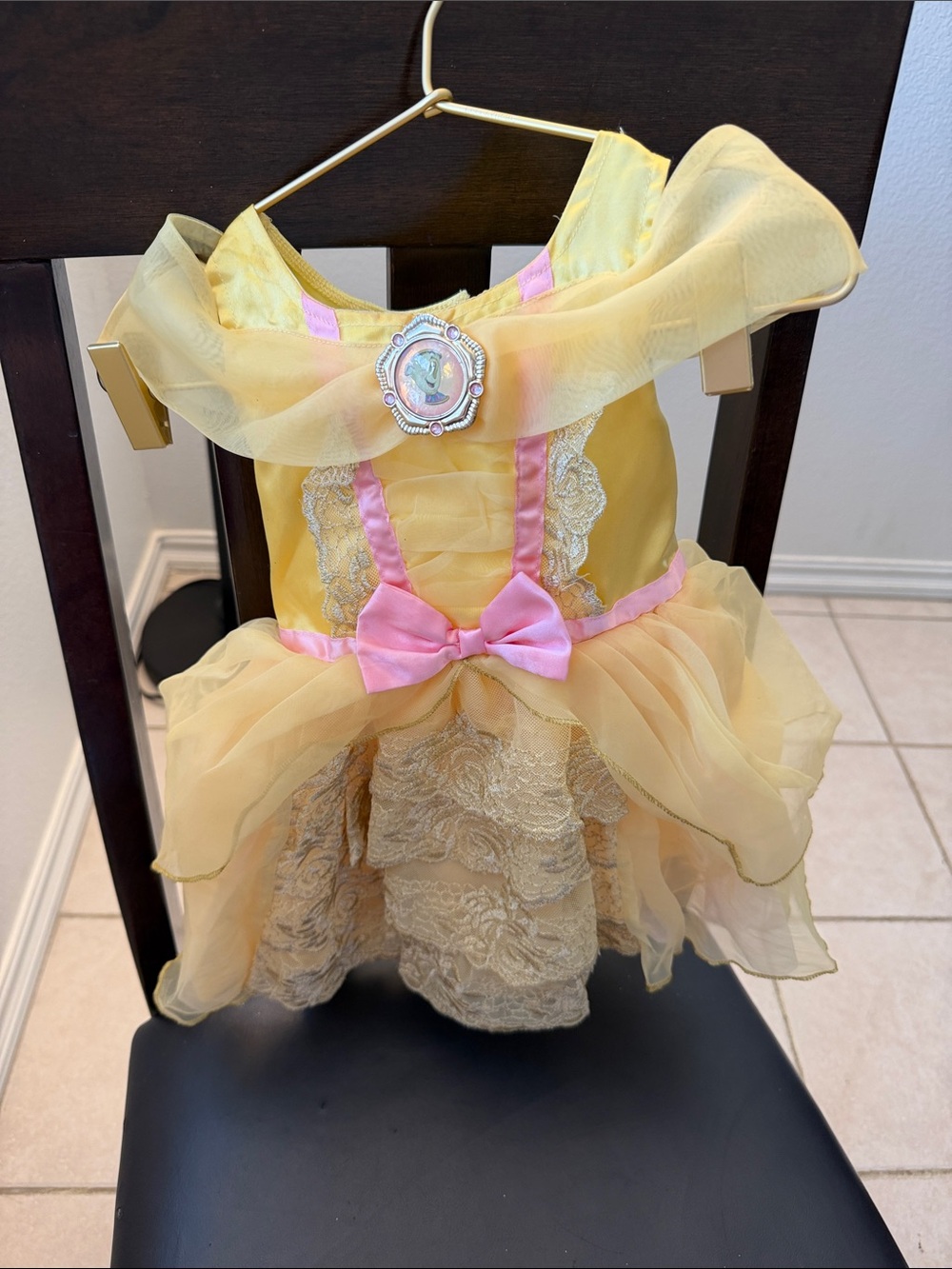 Disney Yellow and Pink Belle-Style Princess Costume Dress